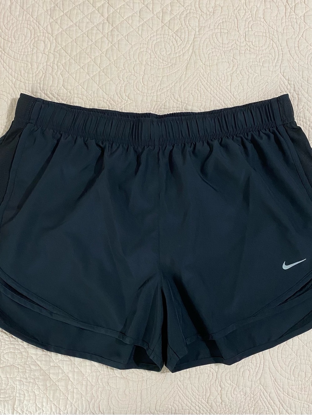 Nike Women's Black Athletic Running Shorts with Reflective Swoosh